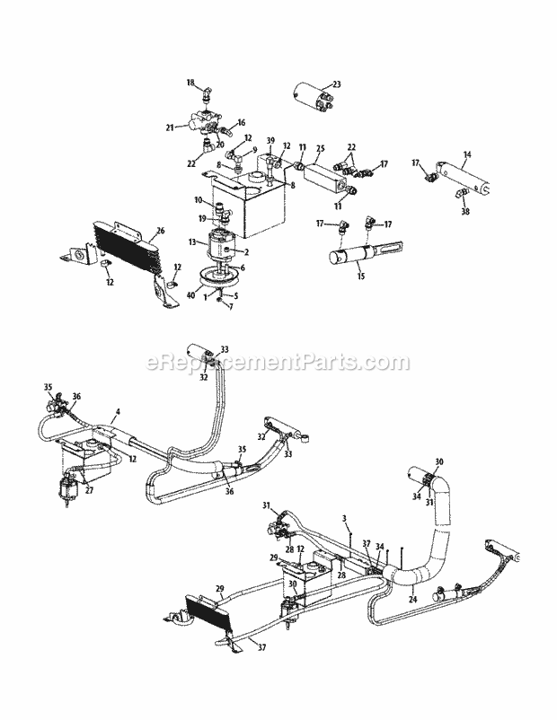 Hydro Controls Diagram and Parts List for S7237-KW 53AP8DU8750 Cub Cadet Sprayer
